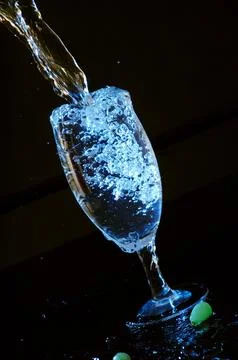 Drink Glass on table Stock Photos