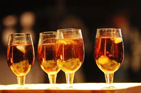 Drink Glass on table Stock Photos