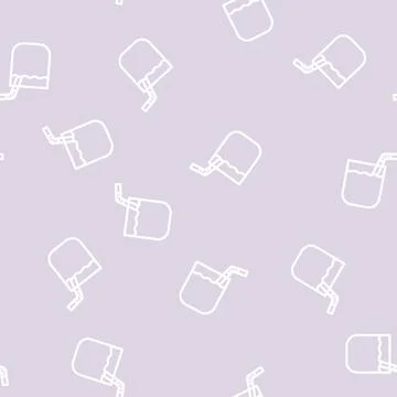 Drink healthy beverage line vector seamless pattern Ilustração Stock