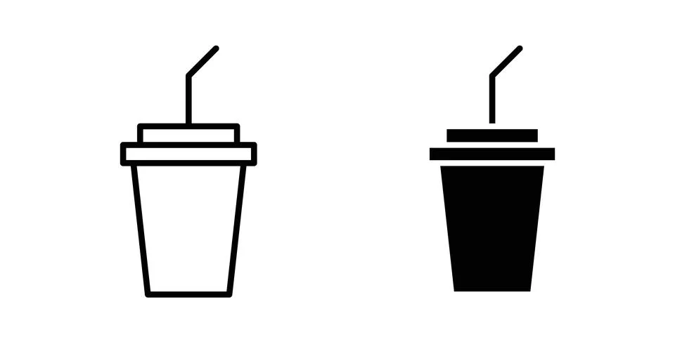 Drink icon black vector isolated on white Stock Illustration
