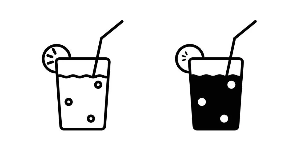 Drink icon bundle for website design projects Stock Illustration