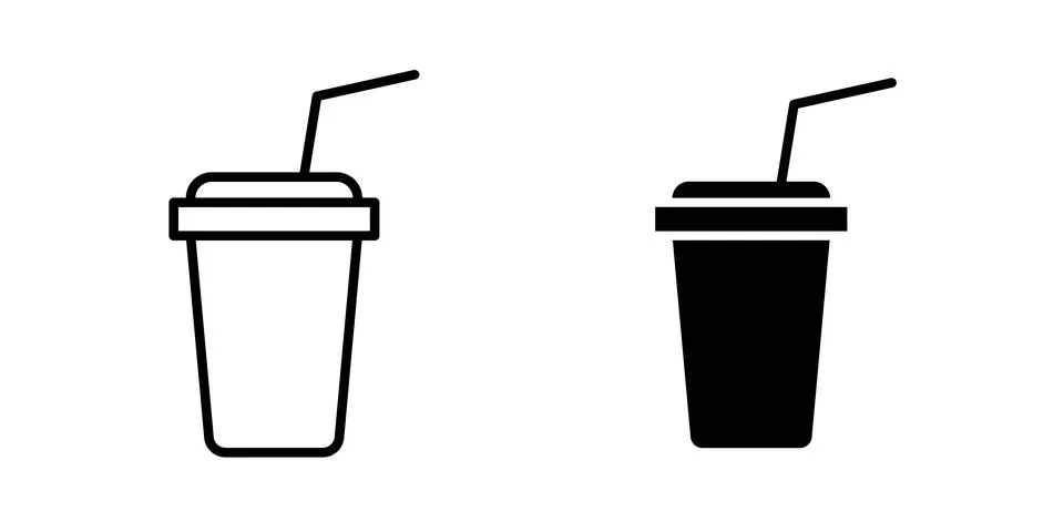 Drink icon concept logo design collection Stock Illustration