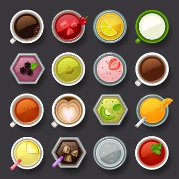Drink icon set Stock Illustration