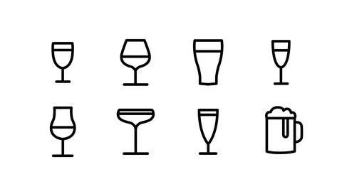 Drink icon set. Stock Illustration