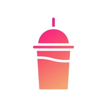 Drink icon solid gradient pink yellow summer beach symbol illustration. Illustrazione stock