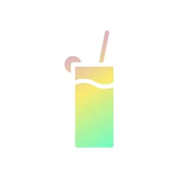 Drink icon solid gradient purple yellow green summer beach symbol illustratio Stock Illustration