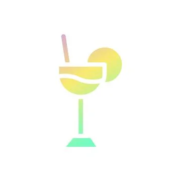 Drink icon solid gradient purple yellow green summer beach symbol illustratio Illustrazione stock