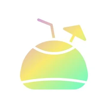 Drink icon solid gradient purple yellow green summer beach symbol illustratio 스톡 일러스트