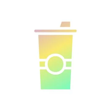 Drink icon solid gradient purple yellow green summer beach symbol illustratio 스톡 일러스트