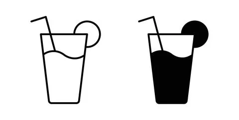 Drink icon symbol, outline icons Stock Illustration