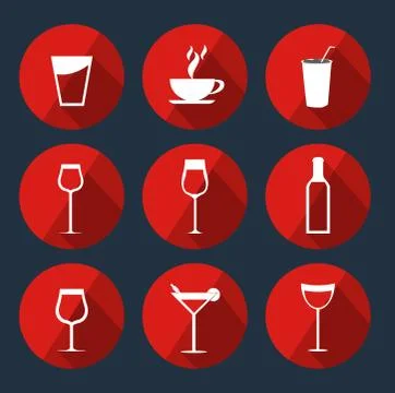 Drink Icons Pack Illustrazione stock