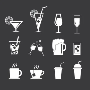 Drink icons set Illustrazione stock