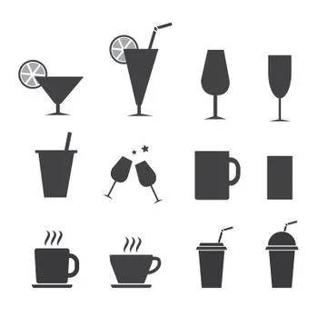 Drink icons set Stock Illustration