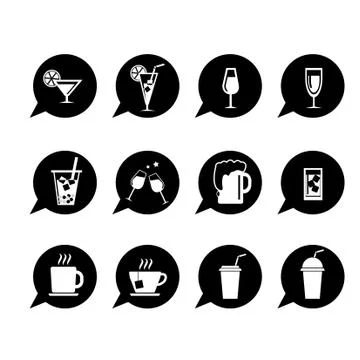 Drink icons set Stock Illustration