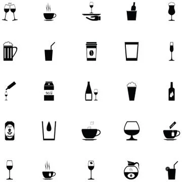 Drink icons set Stock Illustration