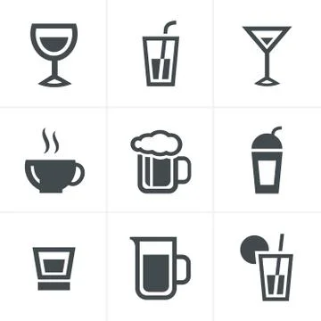 Drink  Icons Set, Vector Design Illustrazione stock
