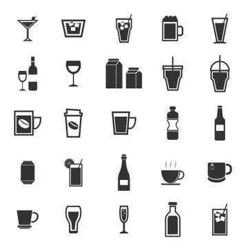 Drink icons on white background Stock Illustration