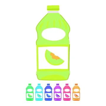 Drink juice bottle vector cartoon graphic Stock Illustration