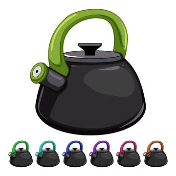 Drink kettle kitchen cartoon vector graphic Stock Illustration