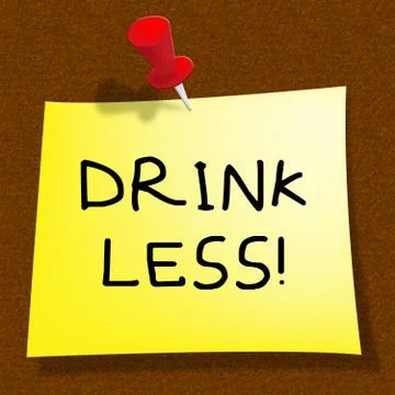Drink Less Meaning Stop Drinking 3d Illustration Stock Illustration
