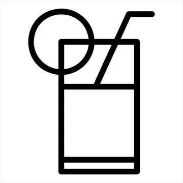 Drink line icon vector illustration isolated on white background Stock Illustration