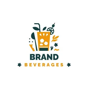 Drink logo design with toppings for various cafe and restaurant uses Stock Illustration