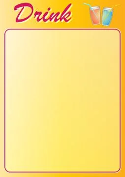 Drink menu background Stock Illustration