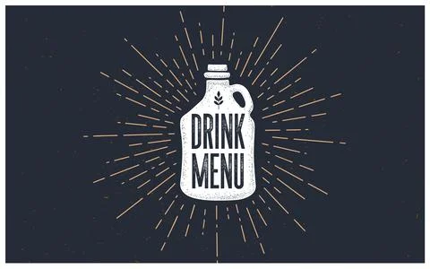 Drink Menu. Old school poster Stock Illustration