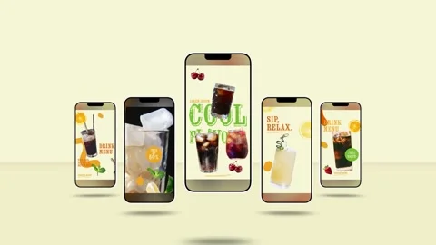 Drink Menu Stories After Effects stock