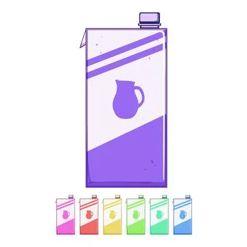 Drink milk box cartoon vector graphic Stock Illustration