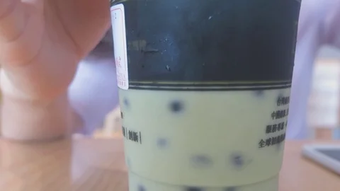 Drink milk tea Stock Footage 70448340