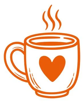 Drink Mug Cup Coffee Tea Hand Drawn Illustration Stock Illustration