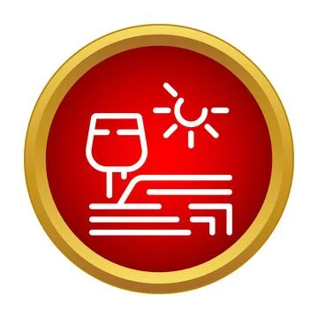 Drink by ocean icon representing beach relaxation Illustration