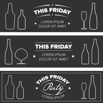 Drink Party banners Stock Illustration