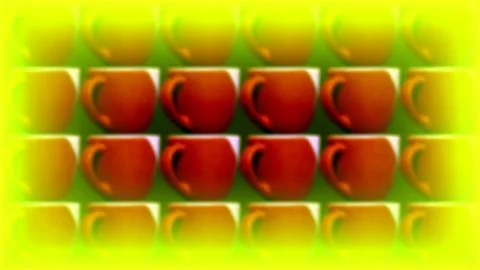 Drink pattern of red cups in yellow frame Stock Illustration