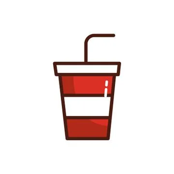 Drink in plastic container and straw Stock-Illustration