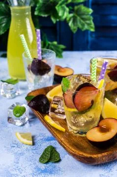 Drink with plums Foto stock
