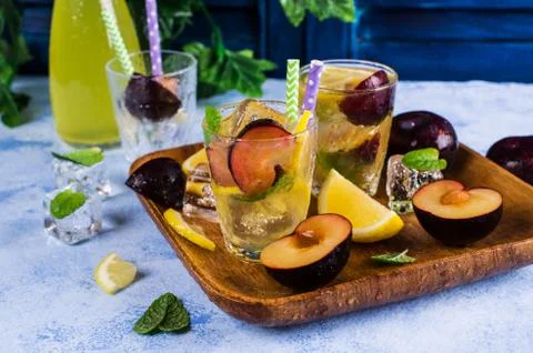 Drink with plums Stock Photos