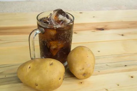 Drink potato cola cup glass caffeine liquid concept Stock Photos