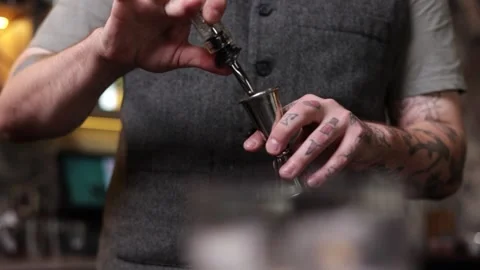 The drink pours into a glass Stock Footage 168294805