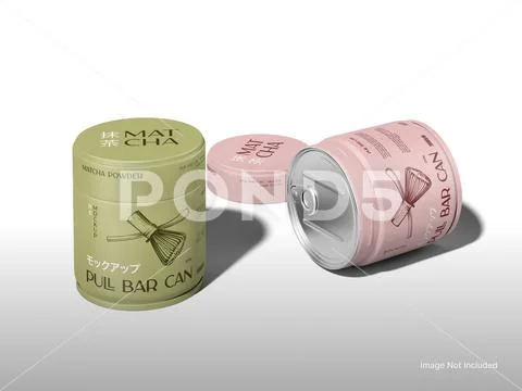 Drink Powder in Pull Tab Can Product Packaging and Mockup PSD 템플릿
