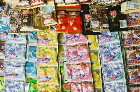 Drink powders pack Stock Photos