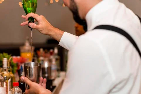 Drink preparation at bar for event Stock Photos