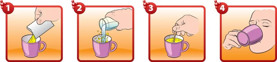 Drink Preparation Steps Stock Illustration