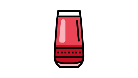 Drink raspberry fruit berry color icon animation Stock Footage 224900104