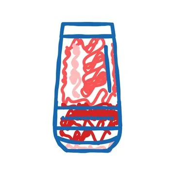 Drink raspberry fruit berry icon doodle illustration 스톡 일러스트