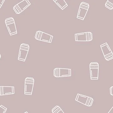 Drink raspberry fruit berry line seamless pattern Stock Illustration