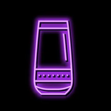 Drink raspberry fruit berry neon glow icon illustration 스톡 일러스트