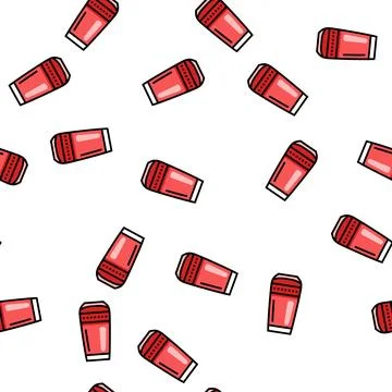 Drink raspberry fruit berry vector seamless pattern Stock Illustration