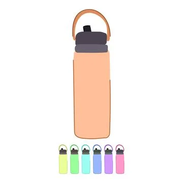 Drink reusable water bottle vector cartoon graphic Stock Illustration